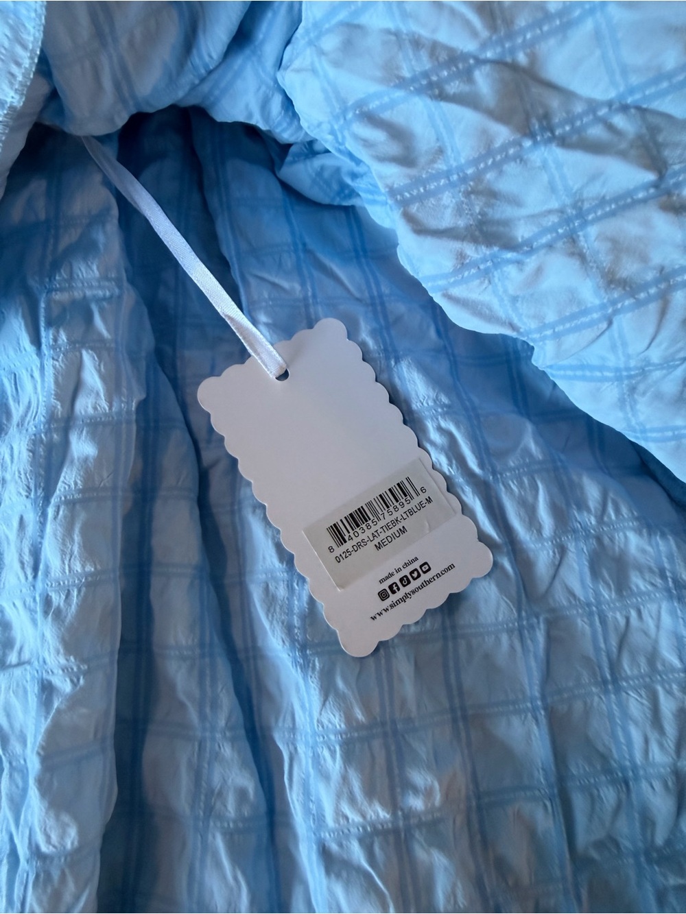 Simply Southern Light Blue Crinkle Ruffled Smocked Dress - Picture 11 of 14
